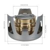 1pc Mini Portable Outdoor Picnic Alcohol Stove Alcohol For Backpacking; Lightweight Brass Spirit Burner With Aluminium Stand For Camping Hiking