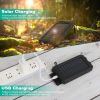 10000mAh Solar Power Bank External Battery Pack Dual USB Ports Outdoor Charger with Battery Indicators SOS LED Lights Compass Camping Hiking