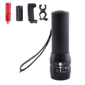 Flashlight Bicycle Lamp Mountain Bike Riding Lamp Mini Multi-Function (Option: Black suit)