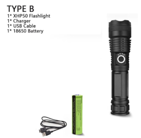 XHP70.2 Powerful USB Led Flashlight (Option: P50+18650-US)