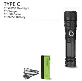 XHP70.2 Powerful USB Led Flashlight (Option: P50+26650-US)