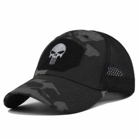 1 pc Breathable Tactical Baseball Cap; Multi-color Mesh Hat With Skull Pattern; Outdoor Hunting Hiking (Color: Color #2)