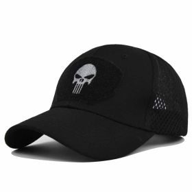 1 pc Breathable Tactical Baseball Cap; Multi-color Mesh Hat With Skull Pattern; Outdoor Hunting Hiking (Color: Color #1)