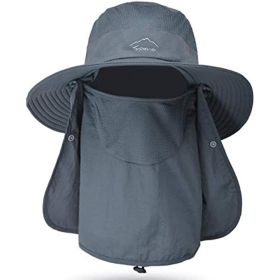 Fishing Hat/Boonie Hat; Sun Wide Brim Hat with Face Cover & Neck Flap, Hiking Fishing (Color: Light Blue)