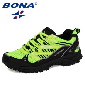 BONA New Popular Men's Shoes for Hiking Outdoors Trekking Tourism Camping Sports Hunting (Color: Charcoal grey Fgreen, Size: 9.5)