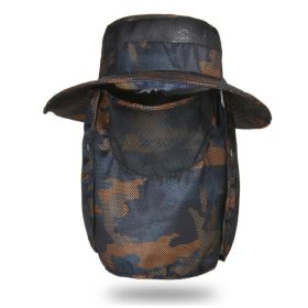 Camo Pattern Waterproof Sun Protection Boonie Hat For Outdoor Safari Hunting Hiking (Color: Tangerine)