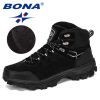 BONA Genuine Leather Men's Hiking Shoes Winter Tactical Hunting Footwear Warm