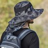 Camo Pattern Waterproof Sun Protection Boonie Hat For Outdoor Safari Hunting Hiking