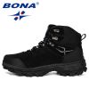 BONA Genuine Leather Men's Hiking Shoes Winter Tactical Hunting Footwear Warm