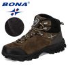 BONA Genuine Leather Men's Hiking Shoes Winter Tactical Hunting Footwear Warm