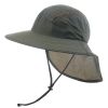 Wide Brim Hat with Neck Flap, Adjustable Waterproof Quick-drying Outdoor Hiking Fishing Men Women